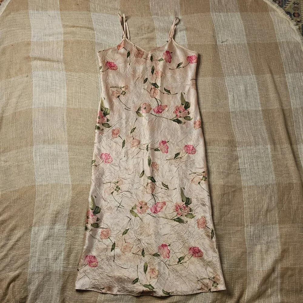 Vintage Cottagecore Western Coquette Coastal Floral Patterned Maxi Slip Dress - Picture 2 of 11